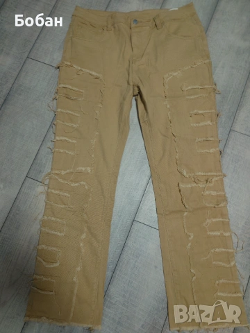 Нови уникални накъсани дънки хл размер 