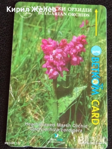 Две фонокарти МОБИКА, БЕТКОМ тема ЦВЕТЯ ОРХИДЕИ за КОЛЕКЦИЯ ДЕКОРАЦИЯ 38849, снимка 3 - Колекции - 51678577