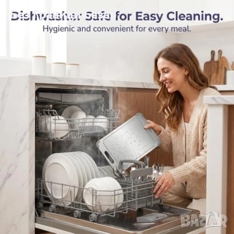 Нова Титанова дъска за рязане антибактериална неръждаема 34x23 см за кухня, снимка 8 - Прибори за хранене, готвене и сервиране - 53886401