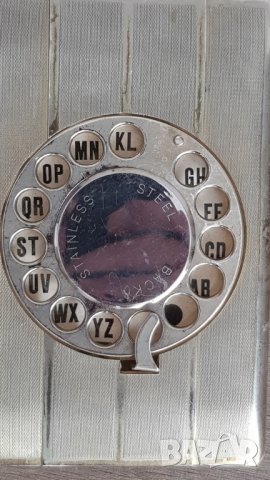 Стар метален телефонен тефтер с азбучник, снимка 2 - Антикварни и старинни предмети - 29812300