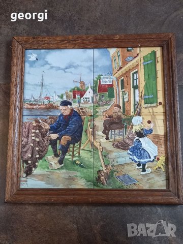 Холандско цветно порцеланово пано Mosa Hunnik  10/4