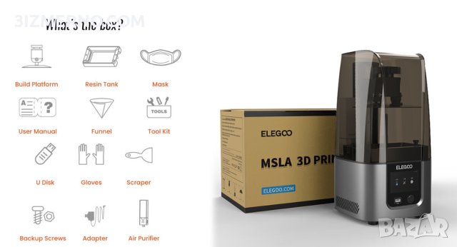 Фотополимерен LCD 3D Принтер Elegoo Mars 4 ULTRA 9K 7" 153.36x77.76x165mm, снимка 5 - Принтери, копири, скенери - 42035684