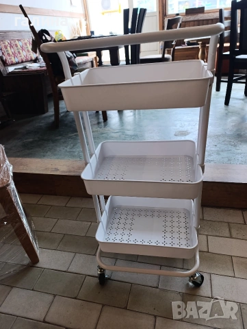 ,Практична триетажна количка с метални колела и стопери, снимка 5 - Други - 54223083