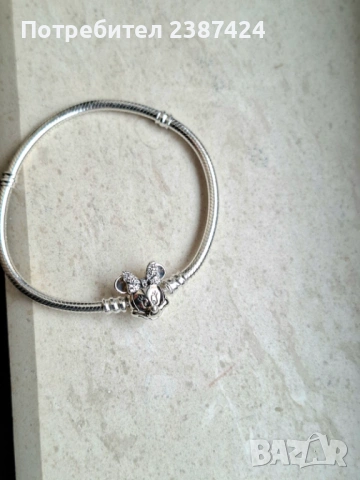 Сребърна гривна модел на Пандора , снимка 3 - Гривни - 53289320