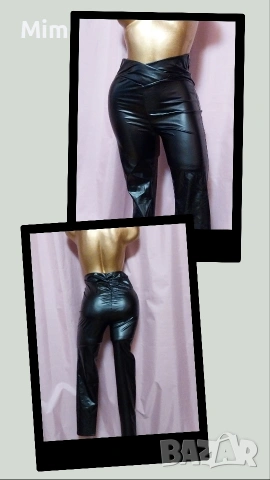 М Черен кожен ,еластичен клин 