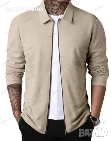 Мъжко яке с вафлен цип и с ревер, 5цвята , снимка 8 - Якета - 48929676