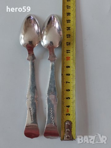 Две стари сребърни 900 проба Османски(Турски) лъжички/Лъжичка сребро 900/, снимка 10 - Аксесоари за кухня - 39705264