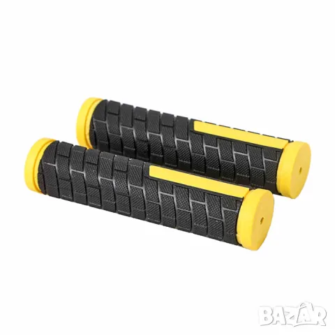 Черно жълти велосипедни дръжки 132 mm с отвор 21 mm, снимка 3 - Аксесоари и консумативи - 55866724