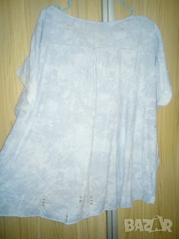 Памучна блуза на дупки, снимка 3 - Тениски - 37004318