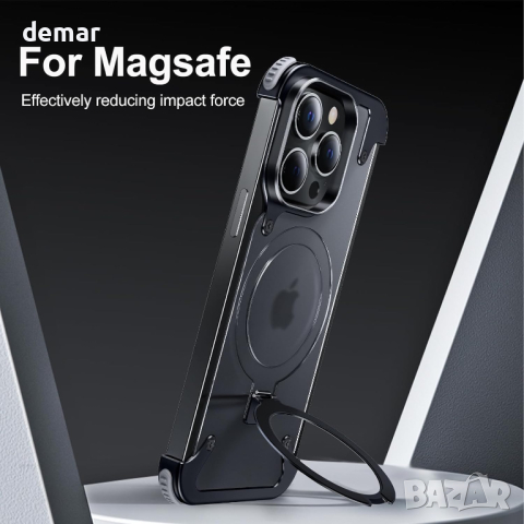 Калъф PANPHEN за iPhone 15 Pro Мax, с вградена стойка, черен, снимка 7 - Калъфи, кейсове - 44589953