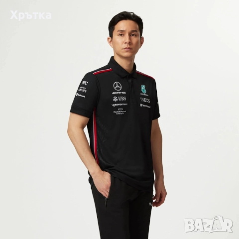 Mercedes AMG F1 Team Polo - Оригинална мъжка тениска с яка, снимка 3 - Тениски - 52939042