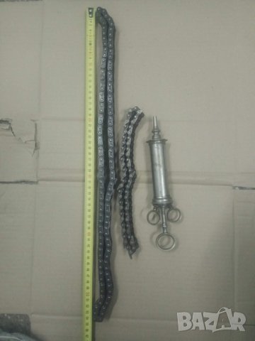 Продава  2 ангренажни вериги и метална спинцовка, снимка 5 - Аксесоари и консумативи - 31264037