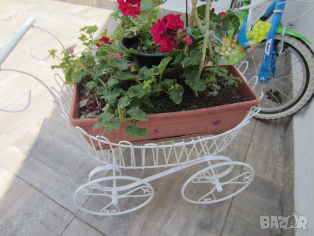 количка  за декорация  на цветя и кашпи, снимка 8 - Градински мебели, декорация  - 29998288