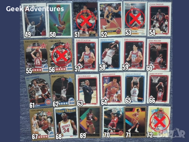 Баскетбол Картички NBA 90-те Trading Cards Колекционерски НБА Lakers, снимка 5 - Колекции - 47021484