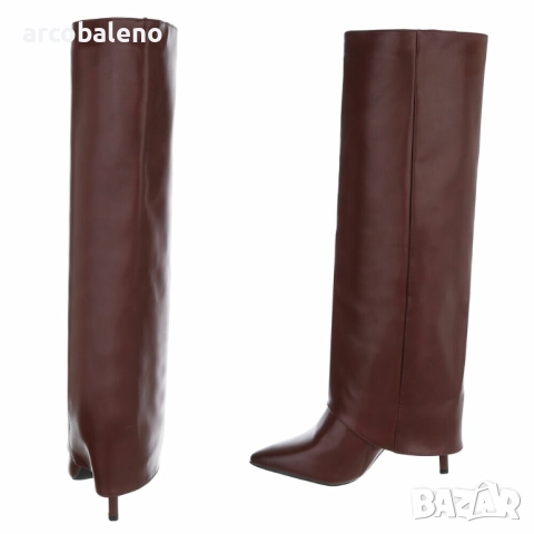 Дамски ботуши на висок ток от еко кожа, 2цвята , снимка 6 - Дамски ботуши - 52529898