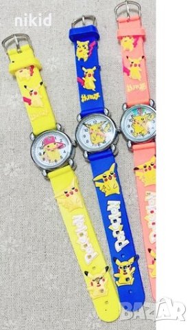 Пикачу Pokemon Покемон силиконова верижка детски ръчен часовник, снимка 1 - Детски - 35506644