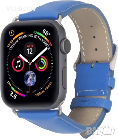 Гривна STILGUT, съвместима с кожена каишка Apple Watch 42 мм/44 мм