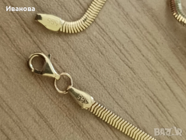 Нова златна дамска гривна 14 к. с камък Swarovski, снимка 4 - Гривни - 52351711