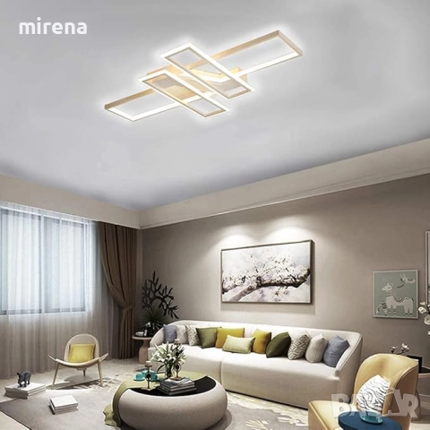 Модерен ЛЕД LED дизайнерски полилей, акрилен панел, дистанционно 214, снимка 6 - Полилеи - 51533420