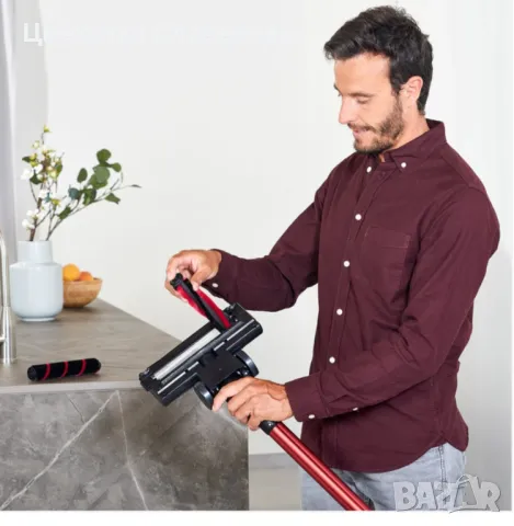 Ръчна прахосмукачка Taurus Crossback All-Over, LED, 2 Perri, ECO/TURBO, 45 мин., 600 ml, Червена, снимка 6 - Прахосмукачки - 49131956