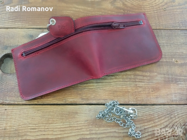 Ръчно изработен мъжки кожен портфейл , снимка 4 - Портфейли, портмонета - 51910759