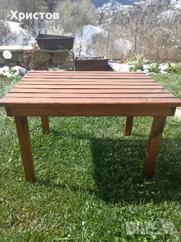 Дървена градинска масичка, снимка 3 - Градински мебели, декорация  - 49853830