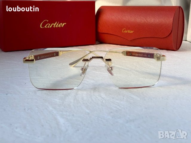 Cartier мъжки слънчеви очила с дървени дръжки диоптрични рамки, снимка 4 - Слънчеви и диоптрични очила - 42830104