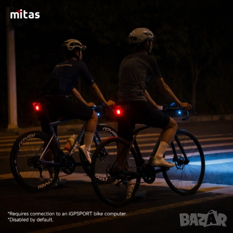Задна SMART LED стоп светлина за велосипед IGPSPORT TL50, USB-C, IPX7, Bluetooth, снимка 7 - Аксесоари за велосипеди - 54165440