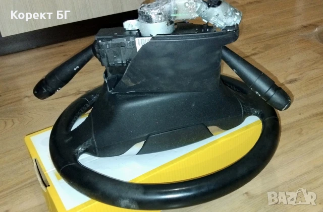 Мултифункционален волан с аербег airbag и лентов кабел + лост за мигачи/чистачки за Ситроен Ц4 C4, снимка 4 - Части - 51161804