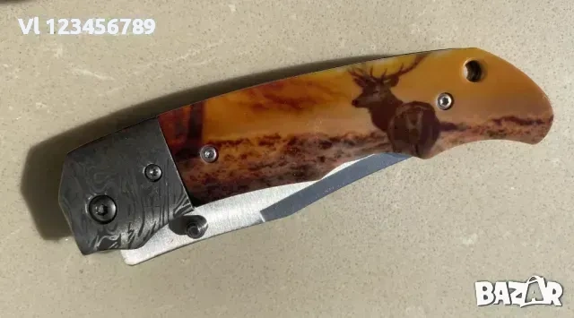 Сгъваем ловен нож Русия -Ст.65х13 ; размери 95х215, снимка 2 - Ножове - 53914210