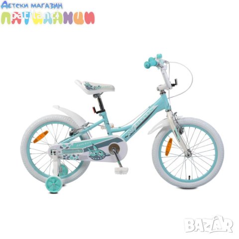 Детски велосипед с помощни колела Byox 18" LOVELY тюркоаз, снимка 3 - Детски велосипеди, триколки и коли - 42130367
