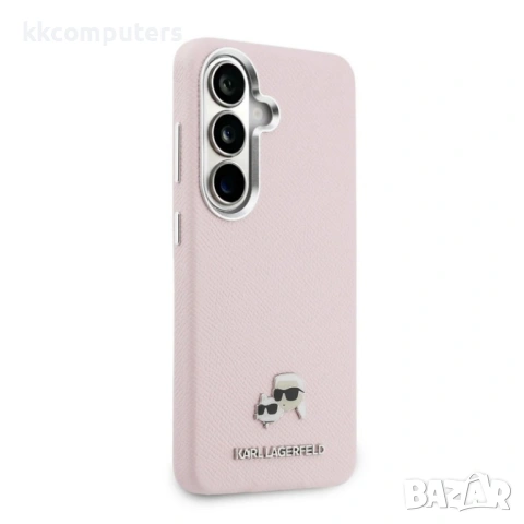 Оригинален кейс Karl Lagerfeld Saffiano KC Metal Logo MagSafe, За Samsung Galaxy S26, Розов и Потект, снимка 3 - Калъфи, кейсове - 54267745