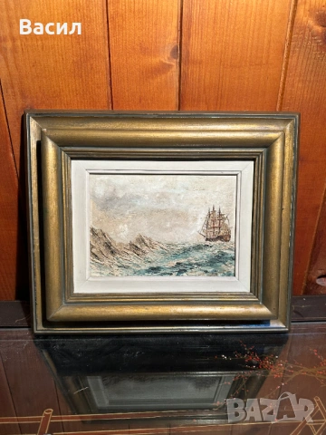 Картина масло кораб