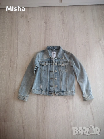 Детско яке от деним за момиче с камъчета 134