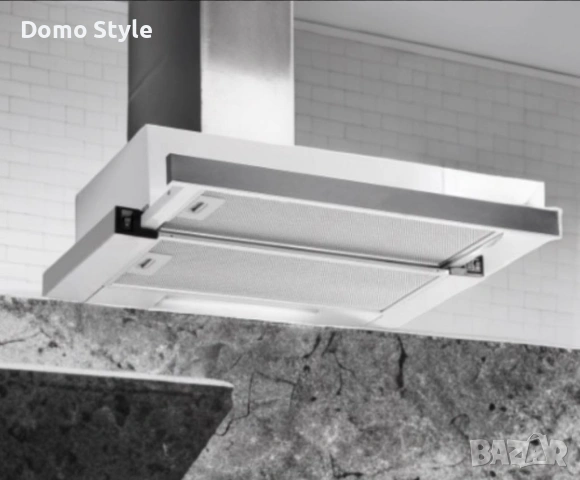 Аспиратор, 60см., 2 мотора, 2х95W, за вграждане, Бял, снимка 2 - Абсорбатори - 53266861