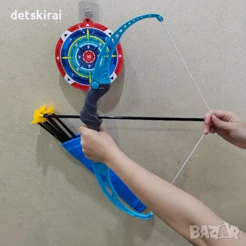 Лък с 8 бр стрели с вендузи и мишена, снимка 4 - Образователни игри - 50943916