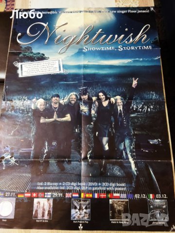 Nightwish - плакат, снимка 1 - Други музикални жанрове - 37255616