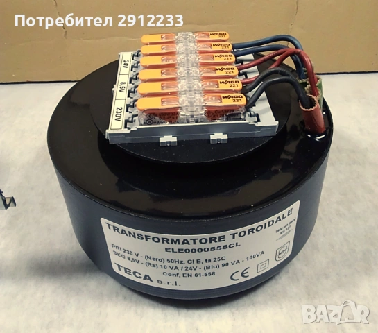 Тороидален трансформатор 24V за DIN шина 100VA