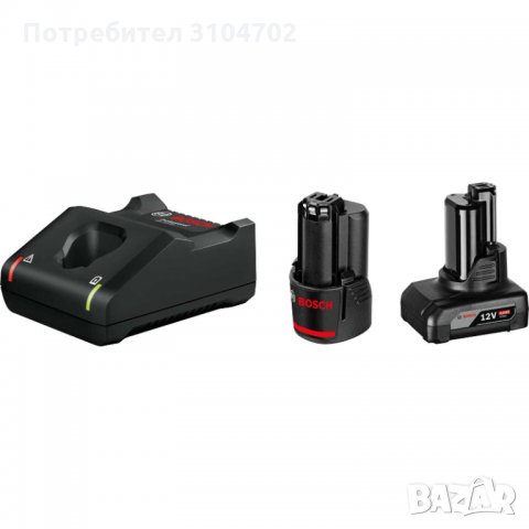 Bosch комплект зарядно GAL 12V-40 с 2 акумулаторни батерии(2Ah и 4Ah), 1600A01NC9  