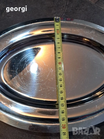 три овални италиански иноксови плата 32/4, снимка 11 - Чинии - 53159672