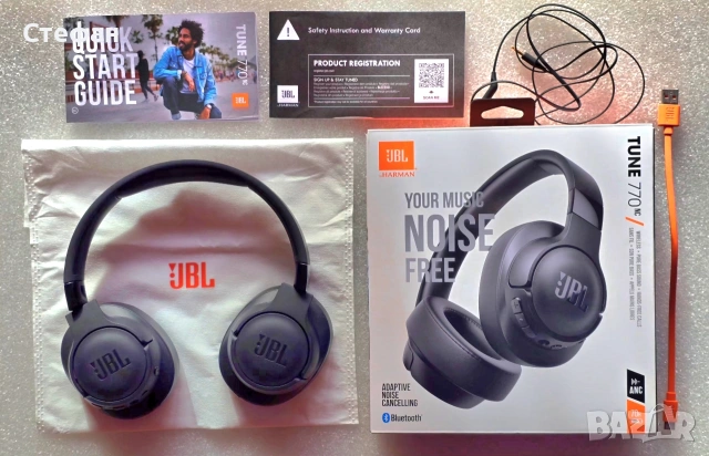 Безжични слушалки Оver-ear JBL Tune 770NC, Adaptive Noise Cancelling, Bluetooth, Multi-Point
