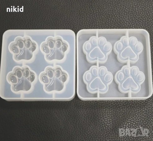 4 Малки дълбоки лапи лапа лапичка прозрачен силиконов молд форма калъп фондан шоколад гипс смола , снимка 3 - Форми - 31391528
