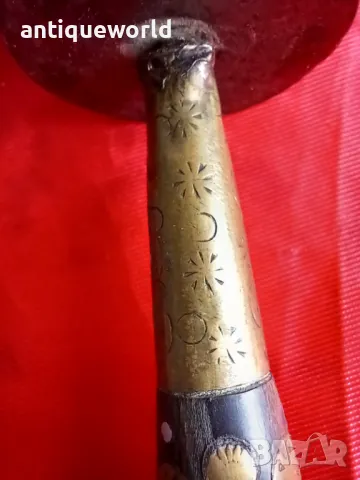 Старинно Молитвено Тибетско Будистко Колело,Месинг и Кост, снимка 4 - Антикварни и старинни предмети - 49021148