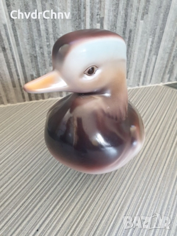 Hollohaza статуетка 23см/стара голяма унгарска порцеланова фигура на птица/патица, снимка 4 - Статуетки - 51467249