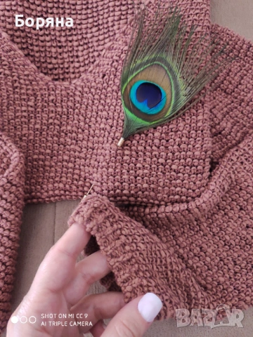 Marc O'Polo кафяв пуловер памук, снимка 4 - Блузи с дълъг ръкав и пуловери - 53274579