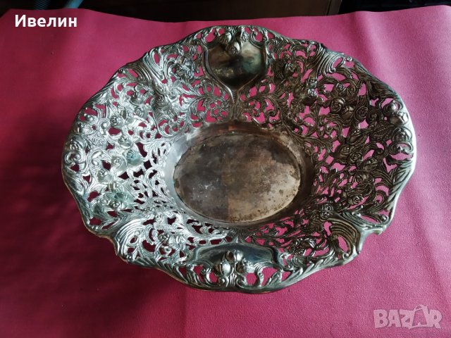 метална купа,фруктиера в стил арт деко, снимка 1 - Антикварни и старинни предмети - 29791849