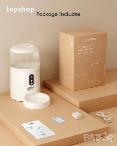 ЧИСТО НОВА Автоматична хранилка за животни Faroro с камера, 3MP HD видео с нощно виждане, 5G WiFi..., снимка 2 - За птици - 51598006
