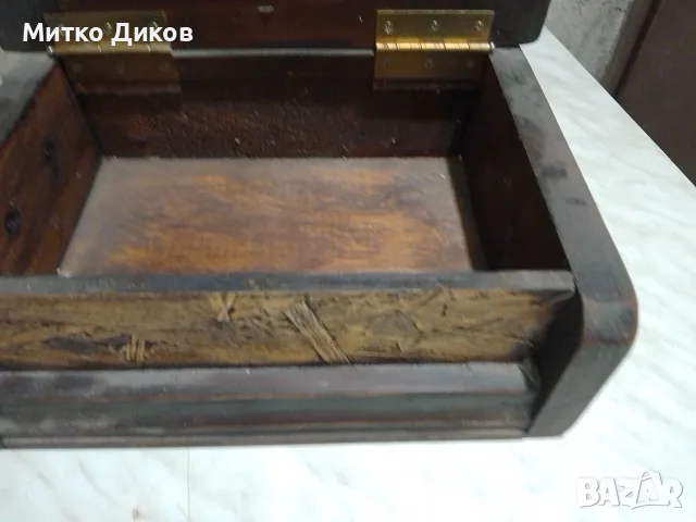 Винтидж дървена масивна кутия около 3 кг с месингови дръжки вечна 36х 22х13 см, снимка 9 - Антикварни и старинни предмети - 55725905