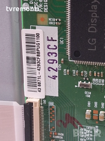 T-CON 6870C-0647A 6871L-4293E .за 43-инчов телевизор LG Модел 43UH6107 , с дисплей HC430DGN-SLNX5-51, снимка 4 - Части и Платки - 52365004
