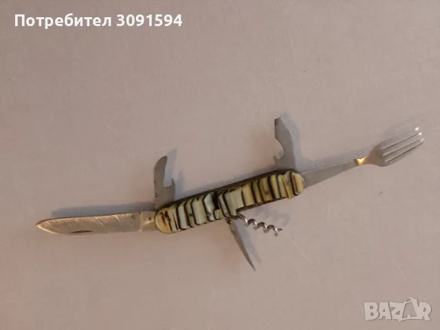 Старо   колекционерско туристическо ножче многоцветен седеф- 9 см във перфектно състояние , снимка 12 - Ножове - 50127150